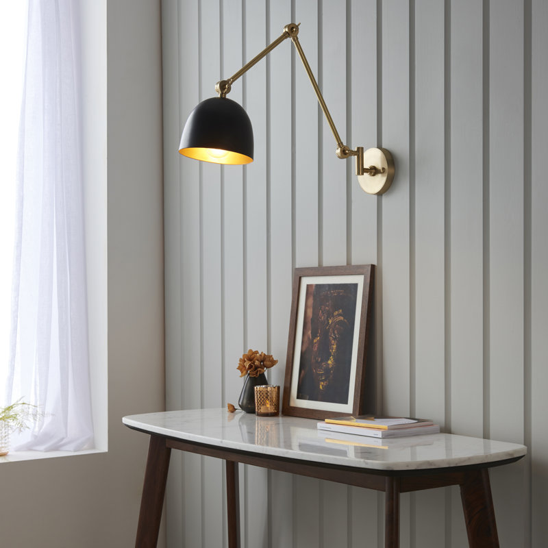 Paier Swing Arm Sconce, Antique Brass