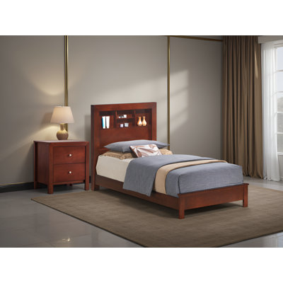 Ensemble de chambre à coucher avec lit simple 2 pièces Hasselt Cherry