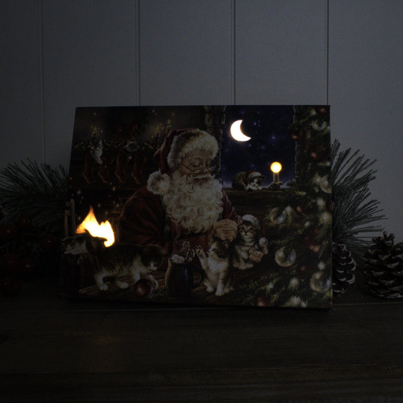 Irick - Toile de table illuminée 8 x 6 avec amis du Père Noël