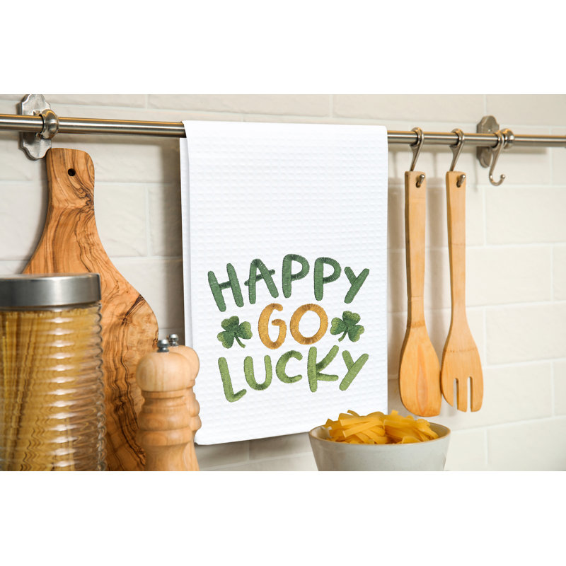 Happy Go Lucky Towel, Green/White Happy Go Lucky