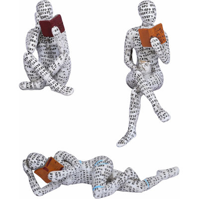 3-piece Abstract Reading Women Figurines