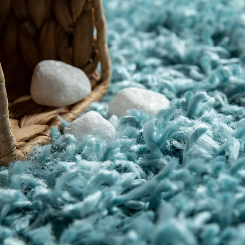 Tapis bleu turquoise Alaeyah, Rectangle 2 pi x 3 pi 3 po
