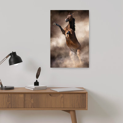 «Contemporary Horse in Dust», art mural cheval contemporain