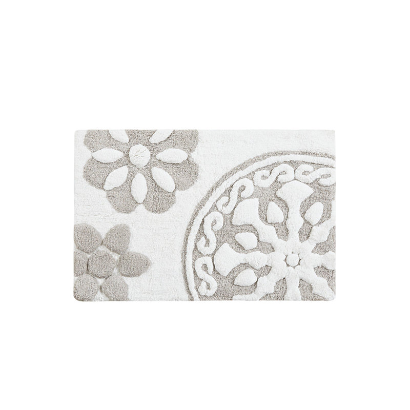Medallion Cotton Tufted Bath Rug, Taupe