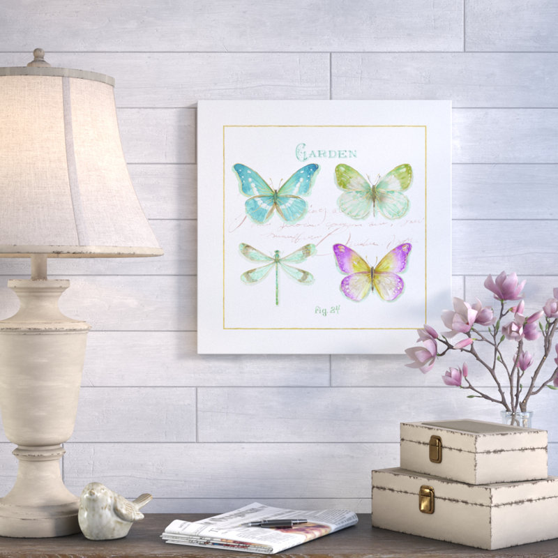 «Rainbow Seeds Butterflies IV», reproduction d'art sur toile, H 18 po x l 18 po x P 1 po, Toile tendue