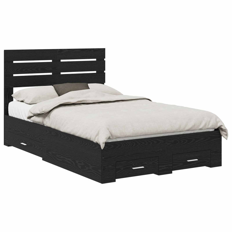 Bed, 140 x 190cm, Black Oak
