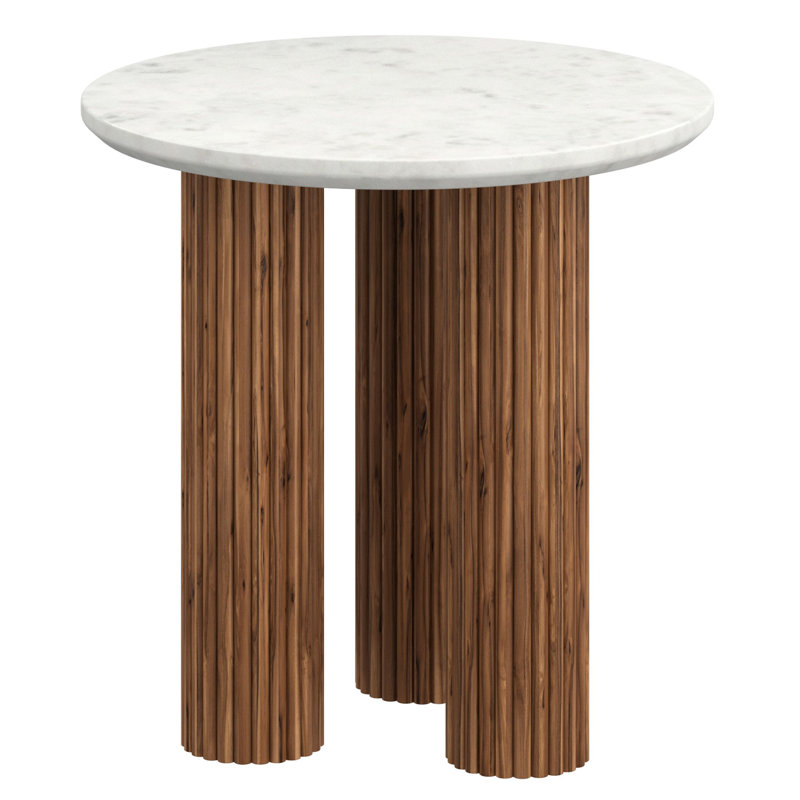 Table d'appoint Jason en noyer et blanc