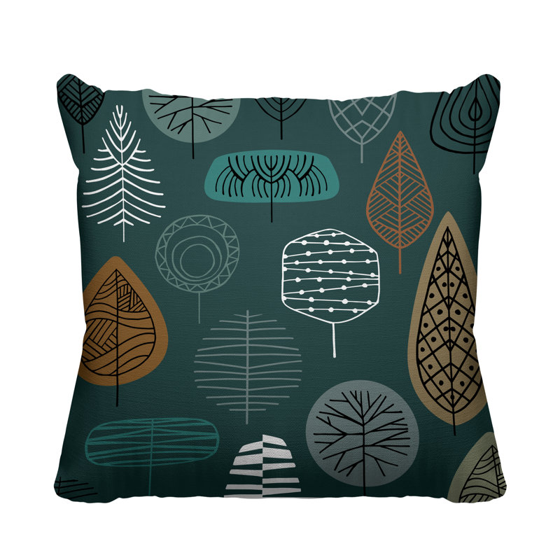 Felicity Outdoor Reversible Throw Pillow, 19W" x 19H", Emerald