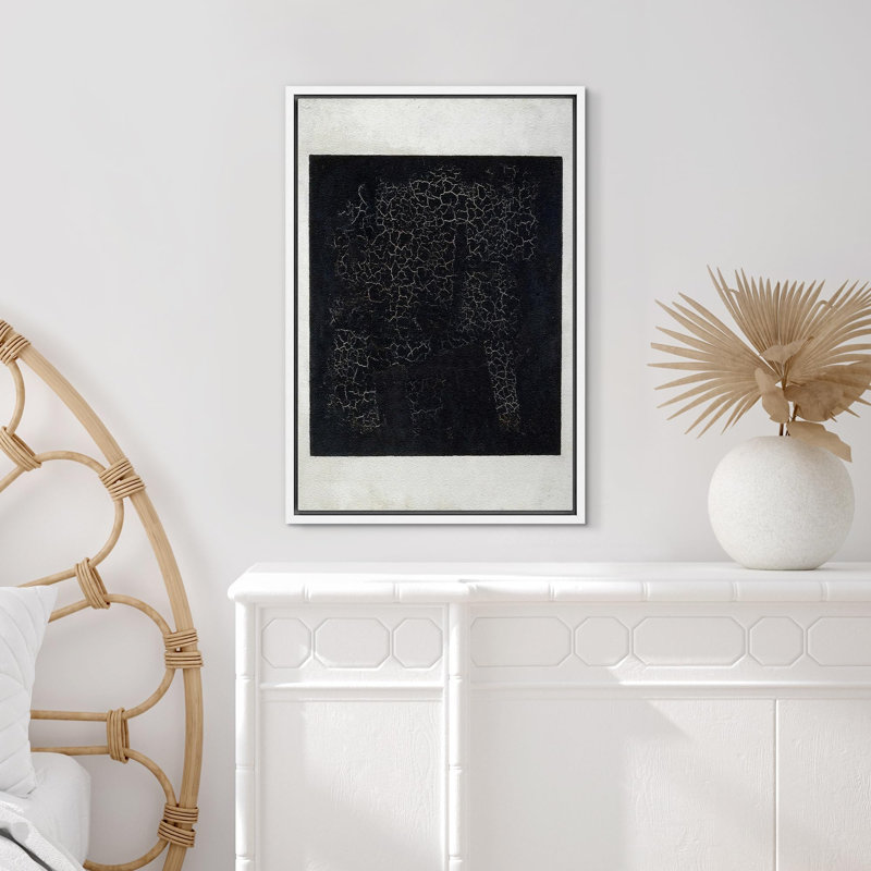 Paysage minimaliste texturé noir abstrait sur, H 24 po x l 16 po, Blanc