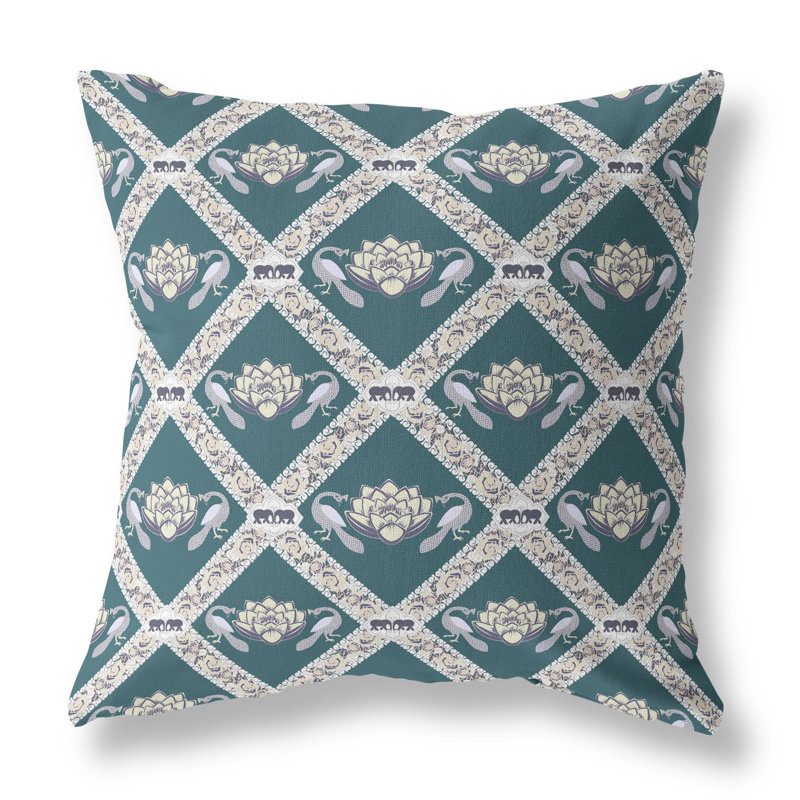 Housse et insert de coussin décoratif 20 po x 20 po à fermeture à glissière intérieure bleue et rose