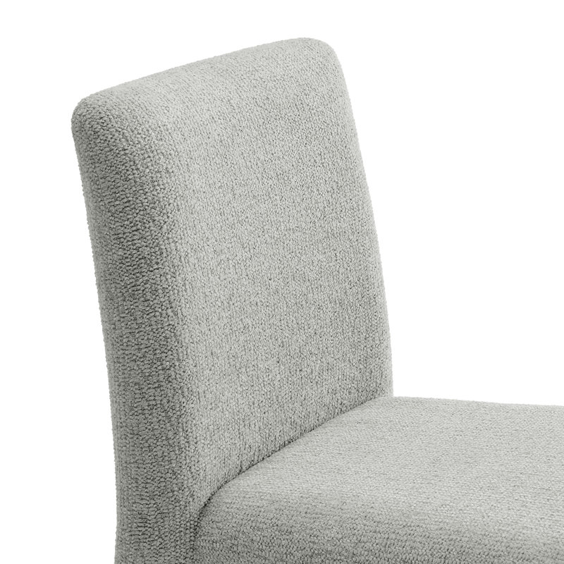 Chaise rembourrée en cuir Rhodes, Gris colombe