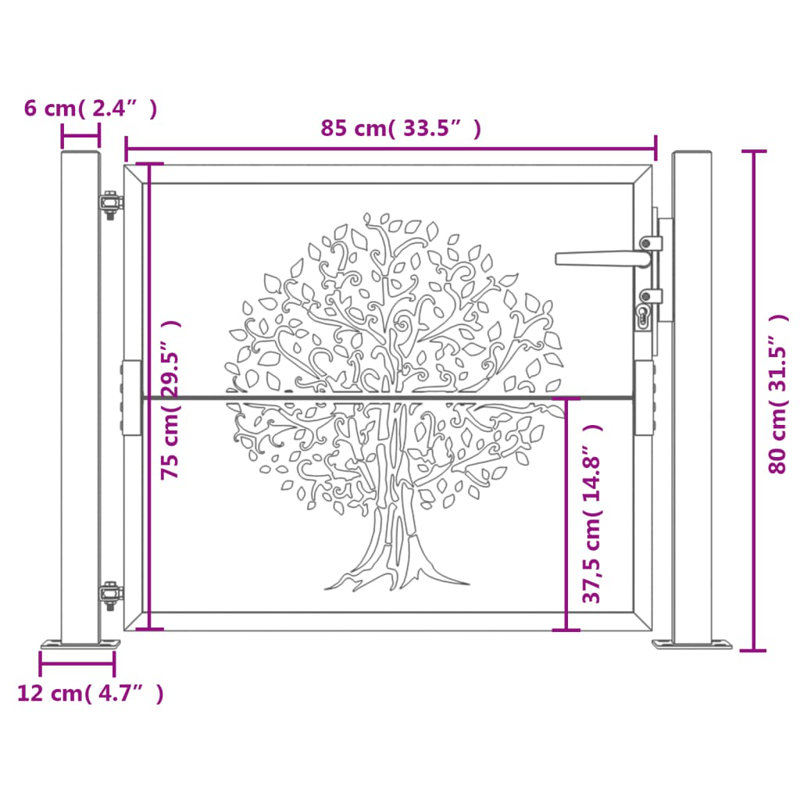 Danina Brown Metal Gate, 80x105cm