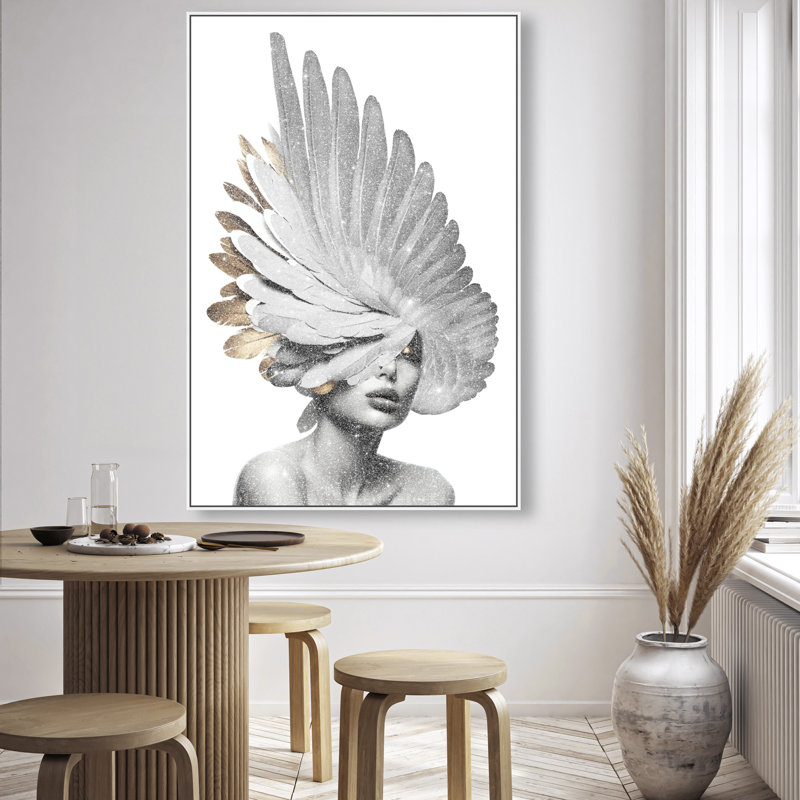 Refined Wings II Canvas Fashion Print by Oliver Gal, 55"H x 37"W, White Frame