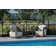 3 Pc. Modern Wicker Swivel Seating Group With Matching Accent Table