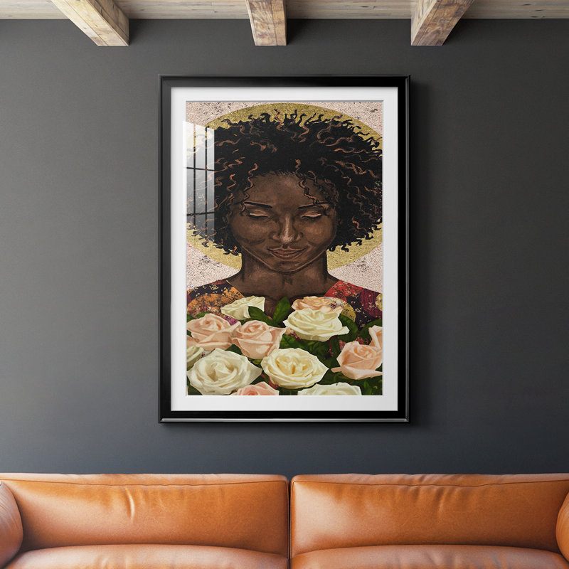 «Meditation I» par - Impression sur, H 36,5 po x l 26,5 po x P 1 po, Cadre noir