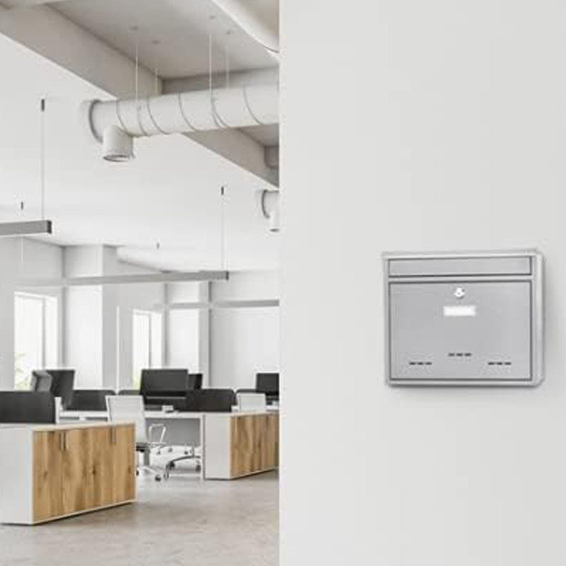 Wall Mount Multi-Purpose Locking Drop Box with Key Lock for Home Office, Grey