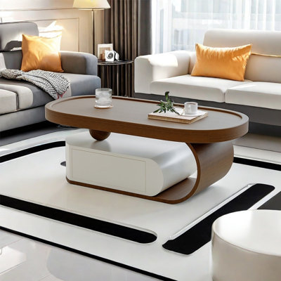Modern simple oval shaped coffee table