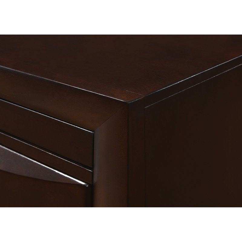 Table de chevet 2 tiroirs en brun