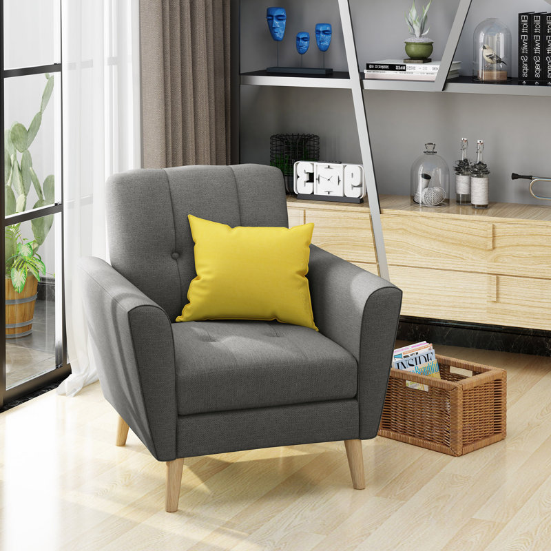 Fauteuil club Mid Century, Gris