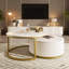 Table basse gigogne moderne cannelée avec tiroir-1199712705