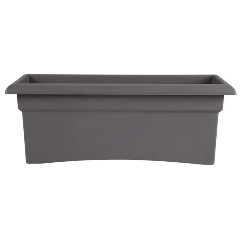 Veranda Traditional Plastic Rectangle Indoor/Outdoor Deck Box Planter, Charcoal