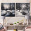 Paysage d'hiver - paysage d'hiver - ensemble de 2 carrés de paysage d'hiver-861296925-861296924
