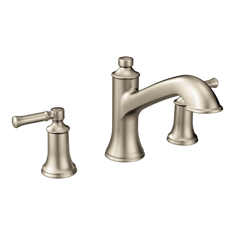 Moen Dartmoor Double Handle Deck Mounted Roman Tub Faucet Trim Kit, Valve Required, Brushed Nickel