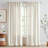 Semi Sheer Rod Pocket Farmhouse Textured Curtains-391720891-391720895