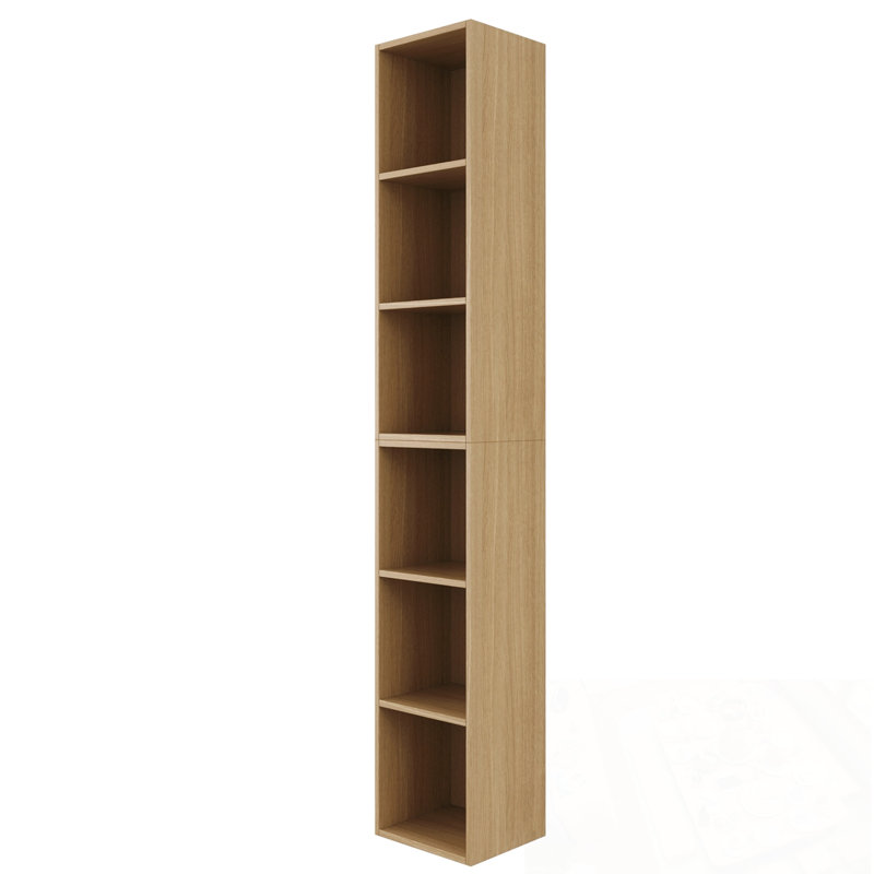 Armoire de rangement murale avec tablettes ouvertes, Natural