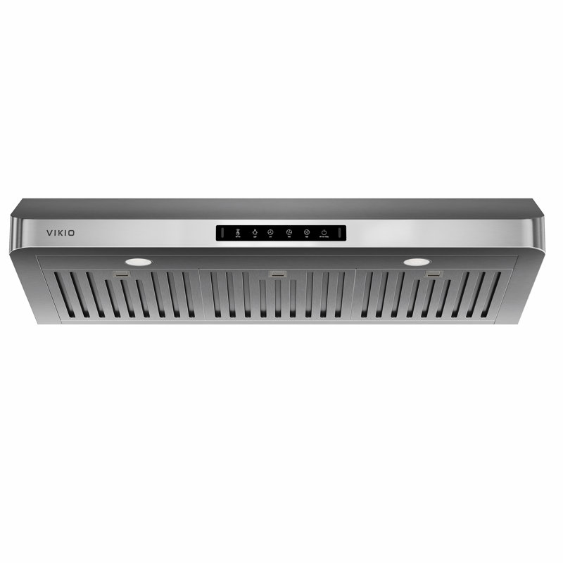 Hotte aspirante VIKIO 30 po, 900 pi³/min, sous armoire, double moteur, 3 vitesses, fonctionnement silencieux, commande gestuelle, acier inoxydable