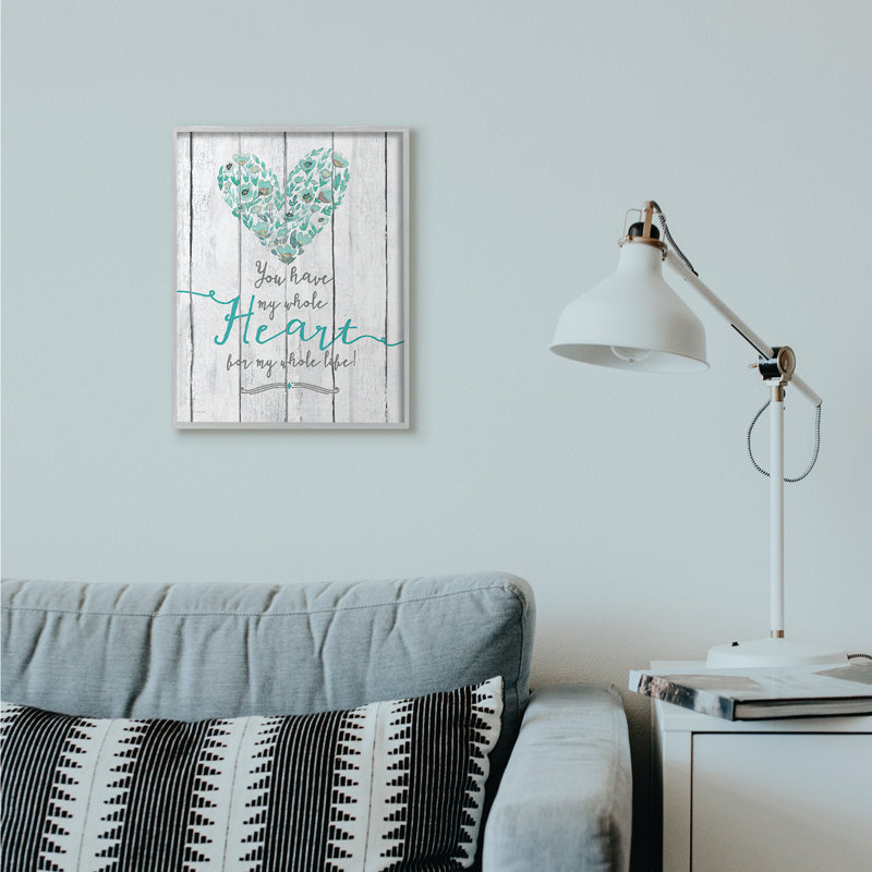 «My Whole Heart» - impression d'art graphique, H 16 po x l 20 po, Estampe numérique Farmhouse