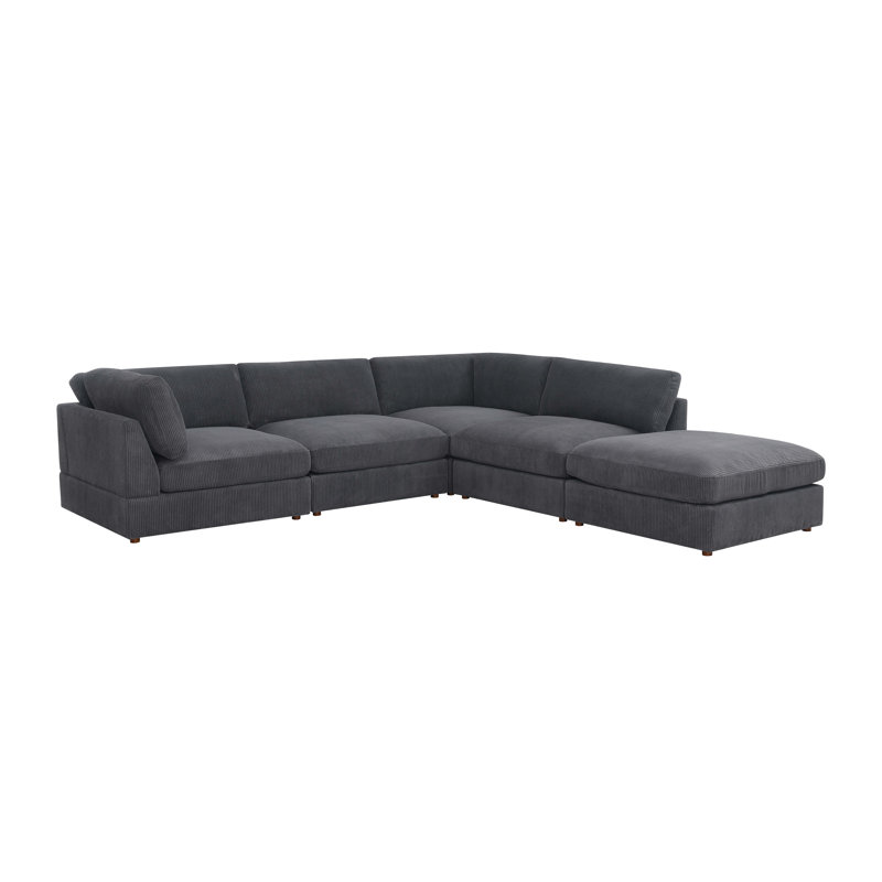 Airedale Modular Corduroy Sectional, Dark Gray