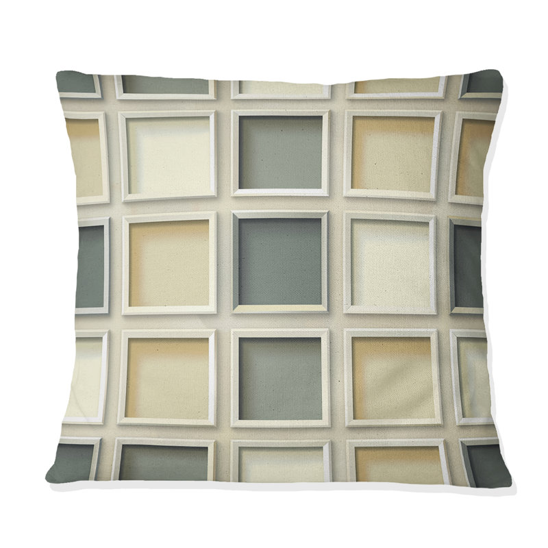 Geometric Squares - Geometric Throw Pillow, 16"H x16"H