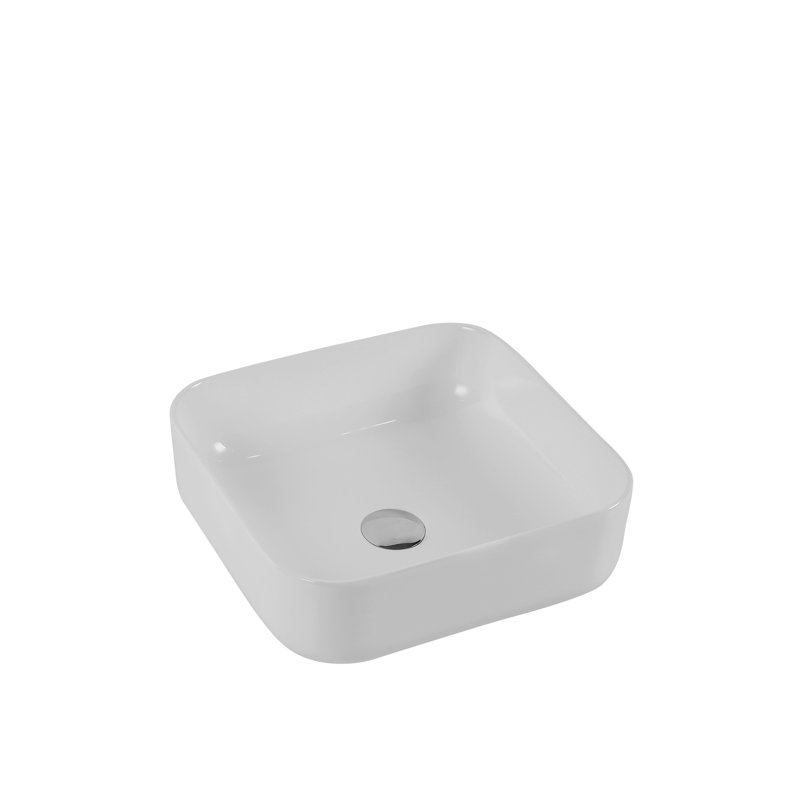 Lavabo de comptoir en céramique - blanc, compact et élégant pour la salle de bain
