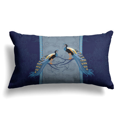 Enchanted Peacock  Rectangular Throw Pillow