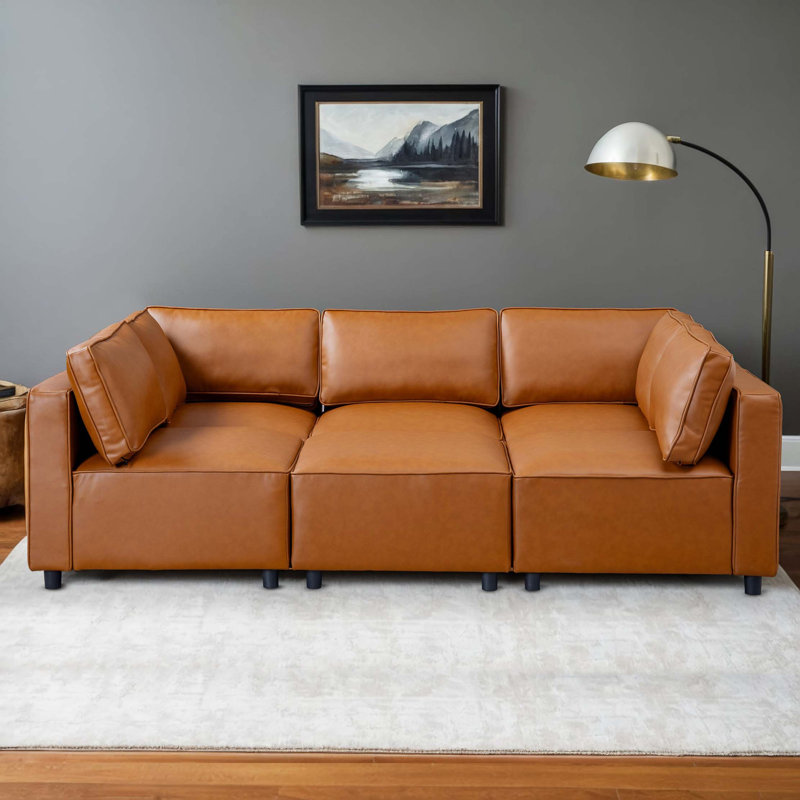 Canapé modulaire en cuir Reno