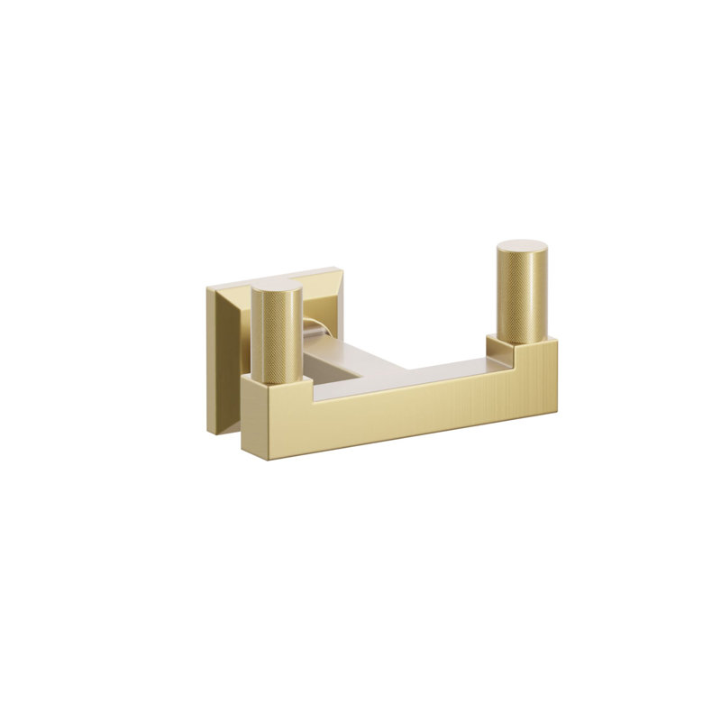Emtek Select Double Hook w/ Chamfered Square Rosette, Square Stem & Knurled Tip, French Antique