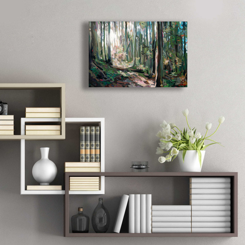 «Forest Light» par Joanne Hastie, art mural en verre acrylique épique, 24 po x 16 po, H 16 po x l 24 po x P 0,2 po