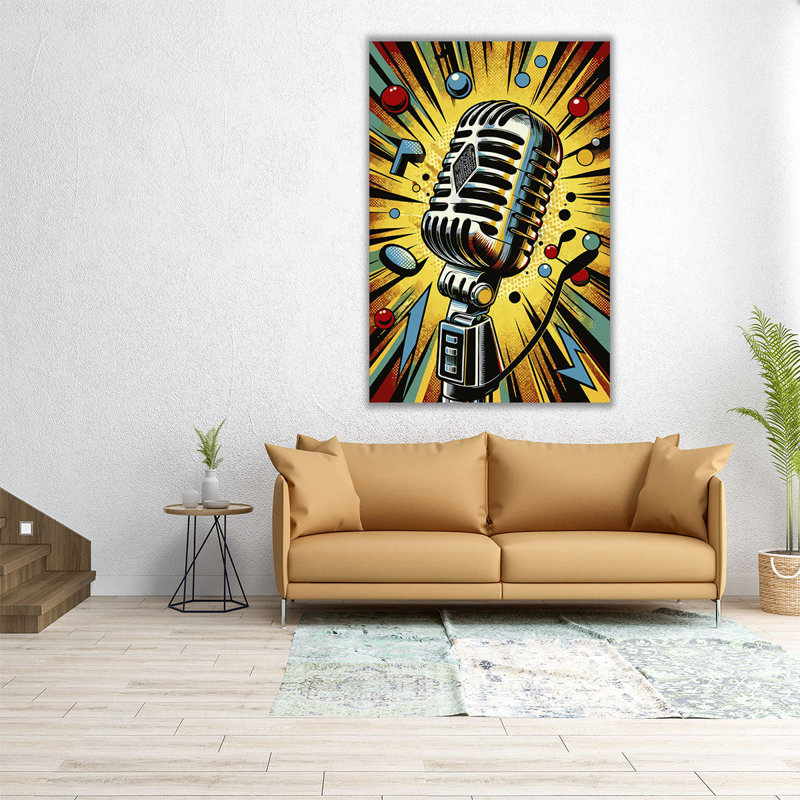 Microphone - Canvas Print Wall Art, 18" H x 12" W