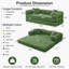 Canapé-lit 64,7 po en velours côtelé désossé, canapé futon modulaire, canapé en mousse à compression avec 2 coussins, aucun assemblage requis-1374894628-1369500009