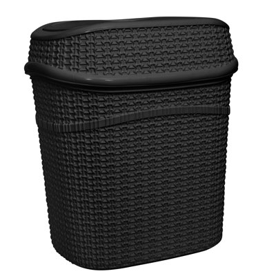 Bath Bliss 9.5 Litre Sailor Knot Swing Top Waste Bin in Matte Black 
