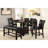 Faux Marble Counter Height Dining Table With Brown Top And Shelf Storage, Modern Construction Rectangular Storage