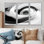 Encre blanche et noire - Ensemble de décorations murales spirales abstraites
