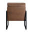 Chaise avec accoudoirs en similicuir brun avec structure en métal pour salon-525730617