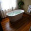 Baignoire autoportante en acrylique de 55 po, baignoire autoportante, acrylique blanc brillant, bonde chromée Toe-tap, certification Cupc