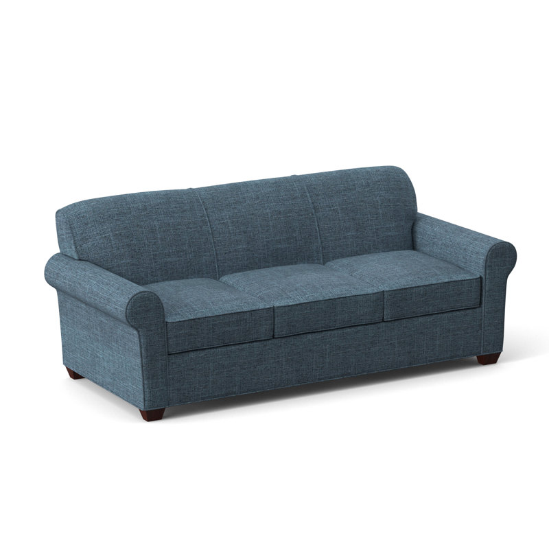 Finn Rolled Arm Sofa with Reversible Cushions, Archetype Anchor, Empire Mahogany, 34" H x 83" W x 36" D