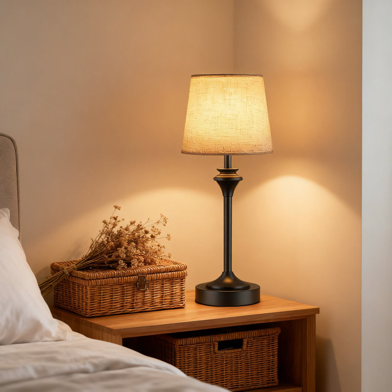 Portable Cordless Table Lamp With Flaxen Fabric Shade, 5200Mah Battery Operated Bedside Lamp, 3-Way Dimmable Touch Desk Light For Bedroom Living Room Restaurant