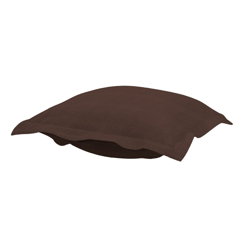 Azaria Polyester Box Cushion Ottoman Slipcover, Chocolate