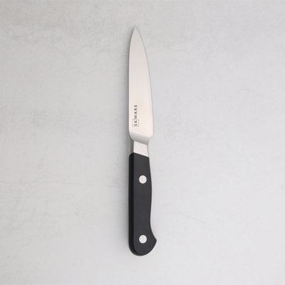 SKWARE Modern Large 4" Paring Knife, German Steel, Black Handle