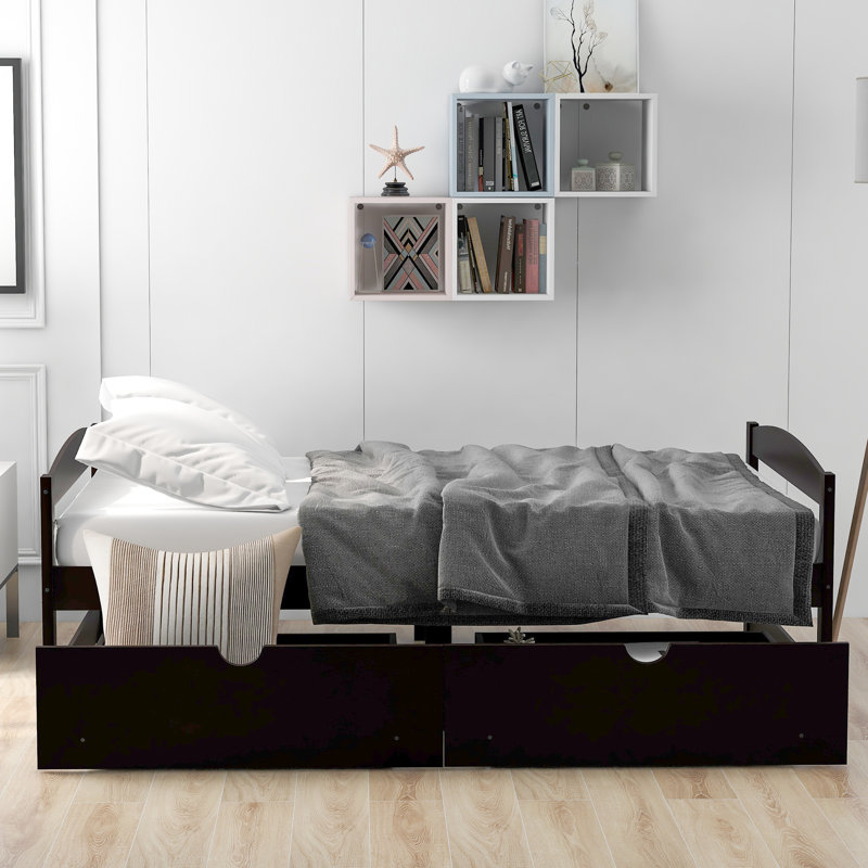 platform bed with drawers, Espresso